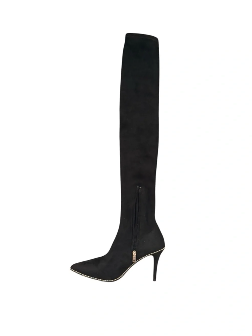 Coach Women’s Thigh High Wyonna Stretchy Boot with Gold Beadchain Size 10